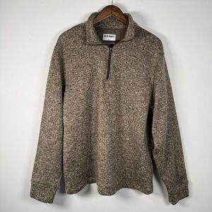 Old Navy Quarter Zip Sweater‎ Fleece Men's XL Tan Casual Pullover Polyester
